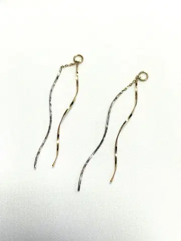 K10 물결 모양 디자인 골드 실버 참