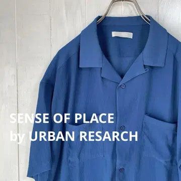 SENSE OF PLACE 오픈 카라 플리츠 셔츠 시스루