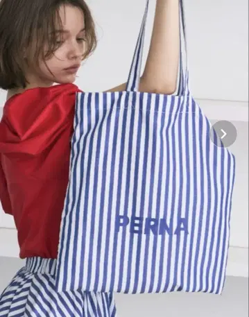 PERNA 스트라이프 로고 토트백