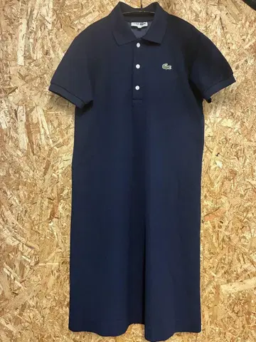 LACOSTE 네이비 피케 셔츠 원피스