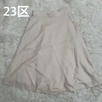 23구 23KU 울 블렌드 플레어 스커트 라이트 베이지
