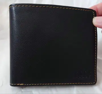 엘르 남성용 접이식 지갑 블랙/오렌지
