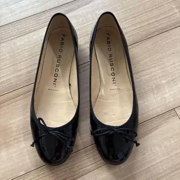 FABIO RUSCONI NERO 39 에나멜 발레 슈즈