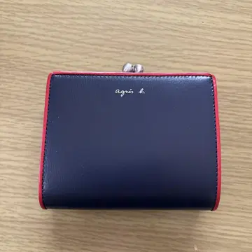 agnis b. 두겹 지갑 네이비/레드