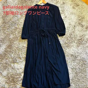 gallardagalante navy 7부 소매 롱 원피스