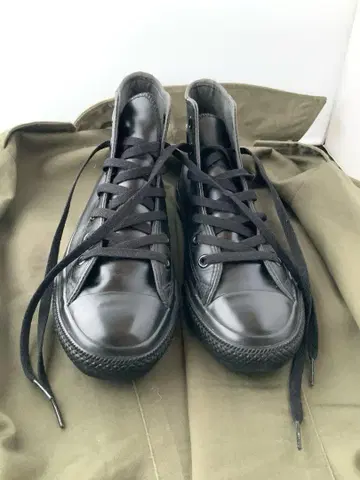 컨버스 하이컷 가죽 스니커즈 블랙/사이즈 24.5cm