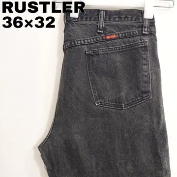 Rustler 러스틀러 W36 블랙 데님 하의 구제 의류 블랙 13203