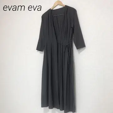 evam eva 에바무에바 코튼 실크 랩 원피스