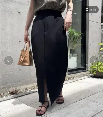 CAPRICIEUX LE'MAGE 앞 슬릿 슬랙스 스커트