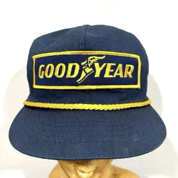 레어 새상품급 USA제 90년대 네이비 노랑 GOOD YEAR 굿이어 캡