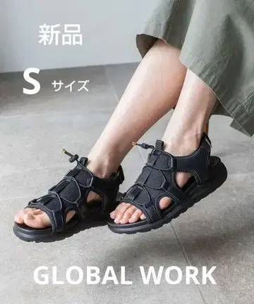 새상품 글로벌 워크 라쿠숏 코드 스니커즈 샌들 블랙 S 완판
