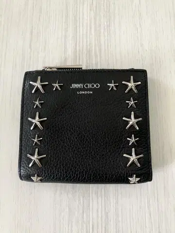 지미추 JIMMY CHOO 접이식 지갑 BLACK/SILVER