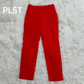 PLST 플라스테 린넨 블렌드 스틱 팬츠 레드