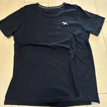 블랙 코튼 100% 반팔 티셔츠 일본제