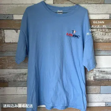 GILDAN XL 스카이블루 USBC 티셔츠 볼링 티셔츠