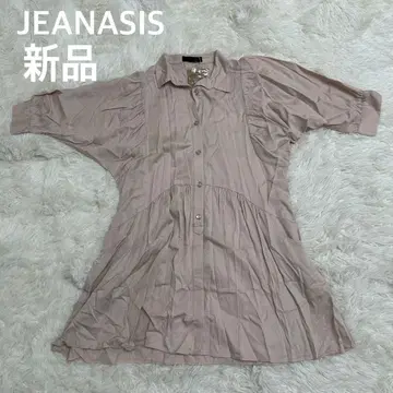 새상품 JEANASIS 지나시스 텐셀 발룬 슬리브 원피스 베이지