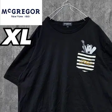 McGREGOR 맥레거 코튼 베어 기타 프린트 포켓 티셔츠 XL