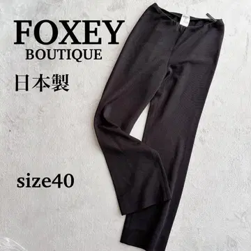 FOXEY 일본제 스트레치 팬츠 블랙 40 여름용 슬림 레그