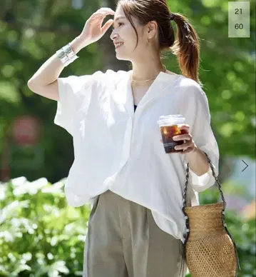 [저널 스탠다드] 레이온 린넨 노카라 블라우스