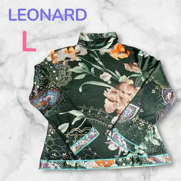 LEONARD 꽃무늬 터틀넥 긴팔 화려한 무늬 여성용 L
