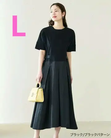 두클라쎄 이소재 콤비 사이드 벨트 디자인 원피스