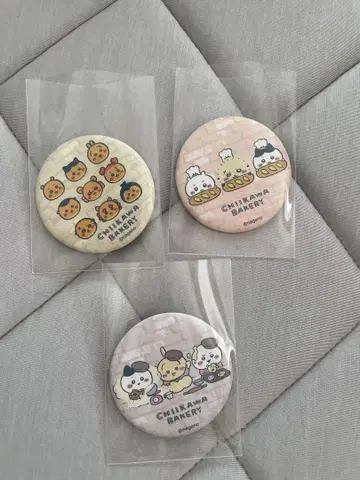 치이카와 치이카와 베이커리 트레이딩 매트 캔뱃지 3개 세트