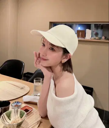시이짱 차광 캡 모자 아이보리