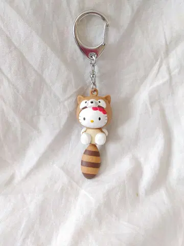 레어 헬로키티 꼬리 구락부 너구리 키링 2002년 레트로