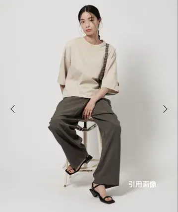 BEAUTY&YOUTH 돌먼 슬리브 포켓 티셔츠 접촉 냉감 베이지