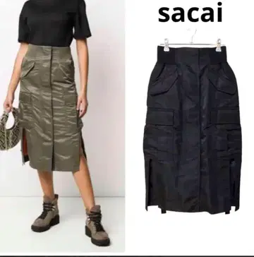 사카이 sacai 20AW 나일론 트윌 스커트 카키 MA-1