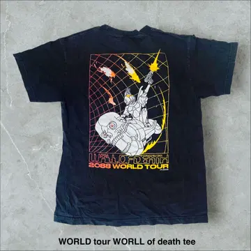 WORLD 투어 티셔츠 WORLL of death 펑크 록 음악 펑크