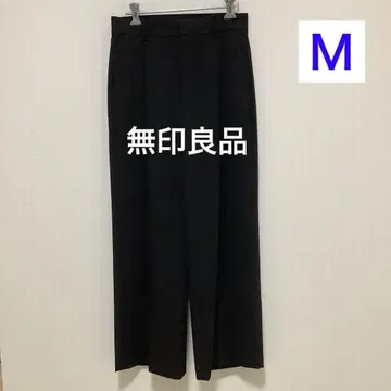 무인양품 주름이 잘 생기지 않는 턱 스트레이트 팬츠 블랙 M