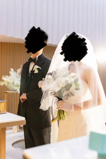 웨딩 베일과 장갑 세트
