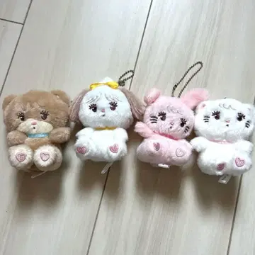 mikko 캐릭터 봉제 인형 키링 4종 세트