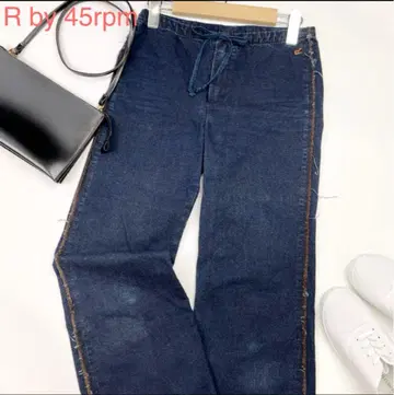 R by 45rpm 캐주얼 팬츠 데님풍 인디고 염색 3208