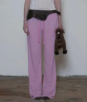 스컬프터 Wing Linen Like Sweatpants 핑크