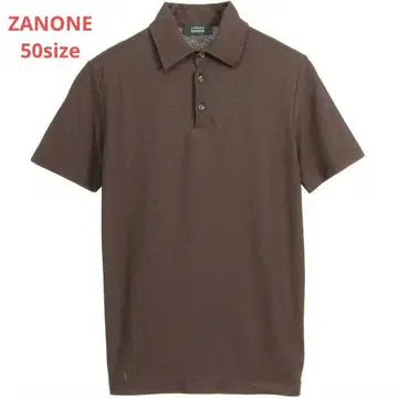 ZANONE 아이스 코튼 다크 브라운 피케 셔츠 50
