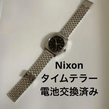 Nixon 손목시계 타임텔러 배터리 교체 완료 실버 남성용