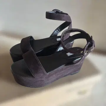 UNITED ARROWS 스웨이드 웨지 샌들 35