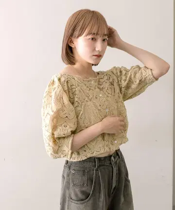 mystic [mline] 멀티 레이스 블라우스