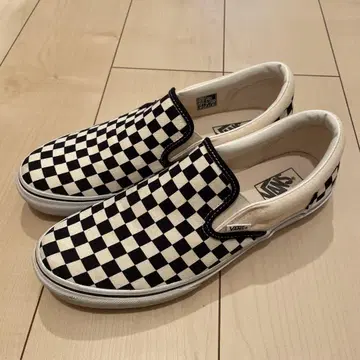 VANS 반스 슬립온 체크 무늬 깃발 US9H 27.5