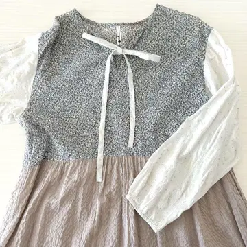 chamare de charme 리플 프린트 티어드 원피스 꽃무늬