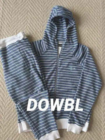 DOWBL 더블 후드티 네이비 스트라이프 남성용 셋업 사이즈 42