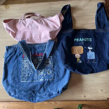 PEANUTS 데님 토트백 3종