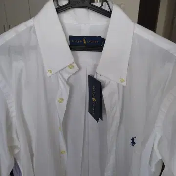 Ralph Lauren 화이트 버튼 다운 셔츠 M 택 포함 새상품