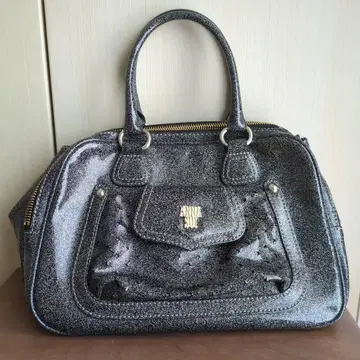 ANNA SUI 라메 블랙 핸드백 2way1