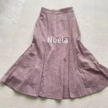 노엘라 컷워크 플레어 스커트 핑크 M 코튼 Noela