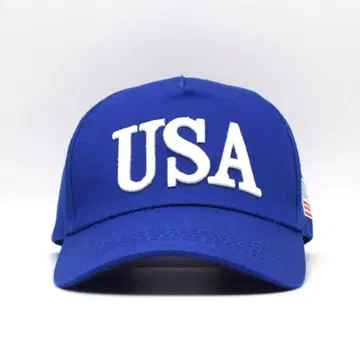 새상품급 USA 미국 성조기 입체 로고 자수 캡 구제 의류 블루