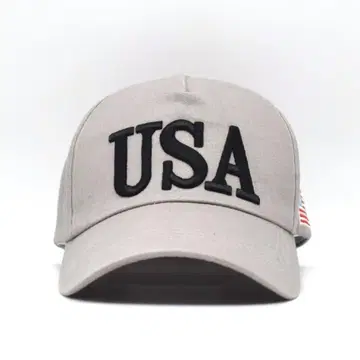 새상품급 USA 미국 성조기 로고 자수 캡 구제 의류 그레이 입체