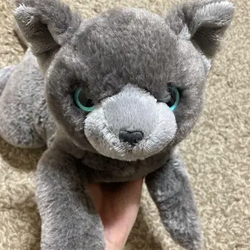 무릎 고양이 로시안 블루 그레이 봉제 인형 약 45cm